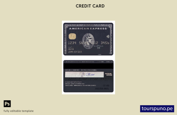 listo para imprimir plantilla de tarjeta negra american express del banco JP Mor